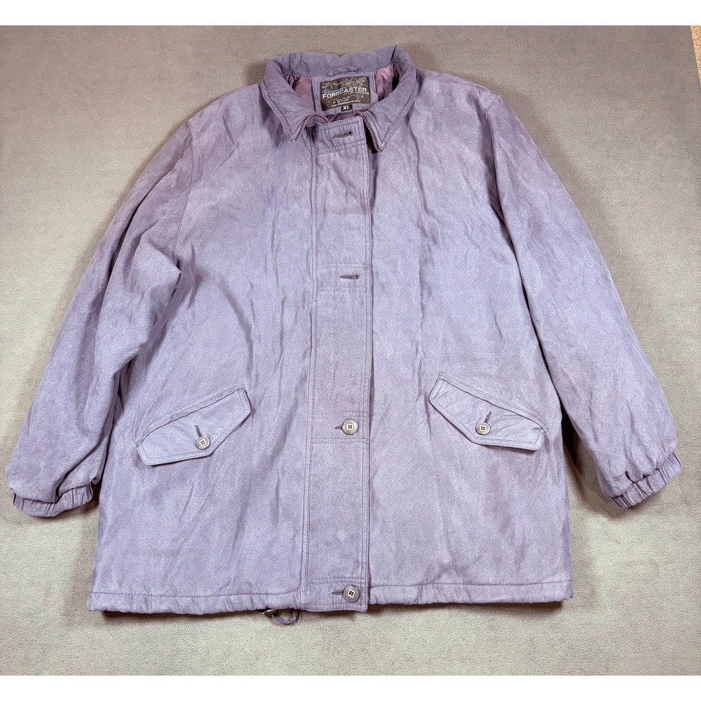 Vintage Forecaster of Boston Jacket Womens XL Purple Faux Suede Padded Lined